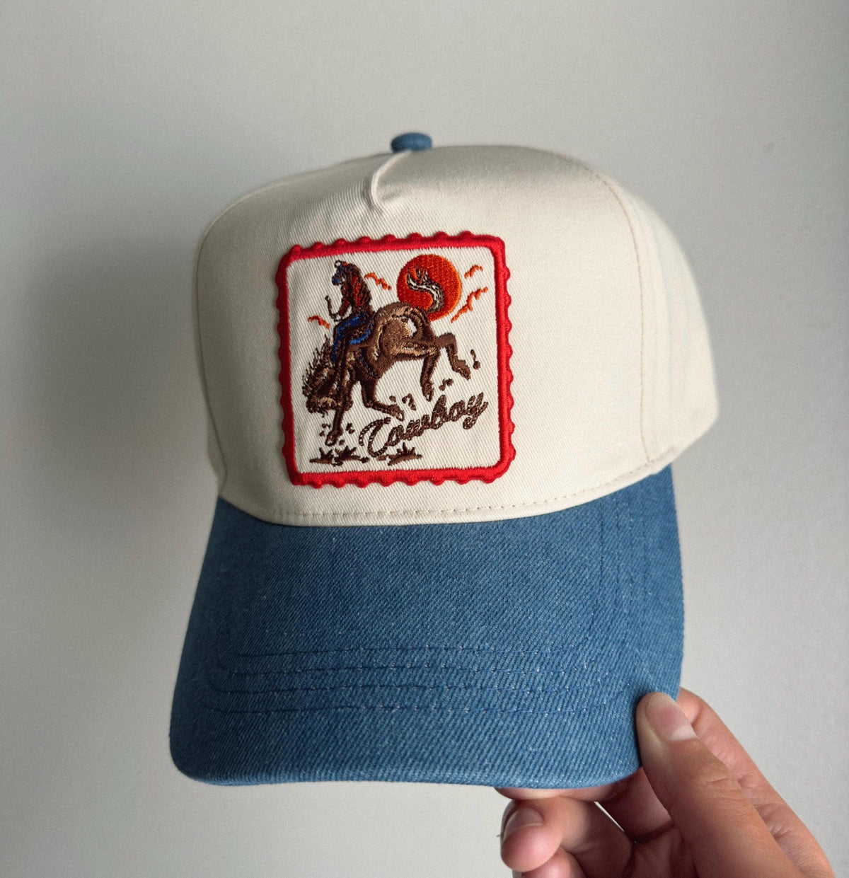 Denim Cowboy Trucker Hat – Western Rodeo Snapback
